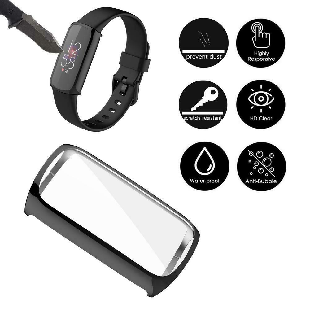 Full Screen Protector Cover Soft TPU Bumper Protective Case For Fitbit Luxe