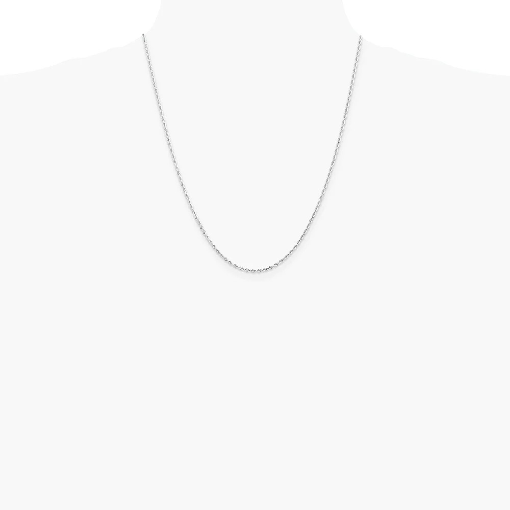 14K White Gold 2.0mm Diamond-Cut Quadruple Rope Chain Necklace 16″-30″