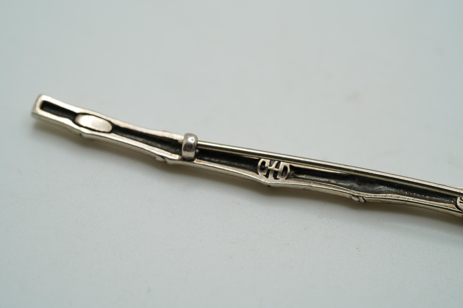 Vintage Sterling Silver John Hardy Bamboo Tie Pin / Brooch 7.2cm JB48
