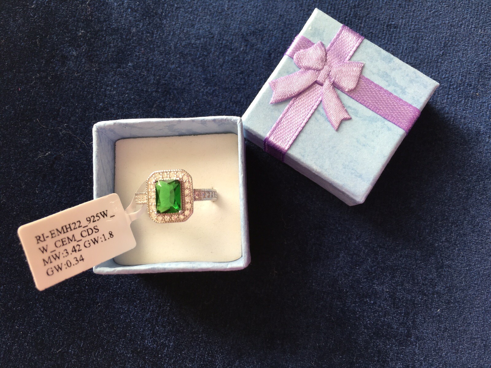 1-4/5CTW Created Emerald & 1/3CTW Created Diamond 925 Sterling Silver Ring, 7