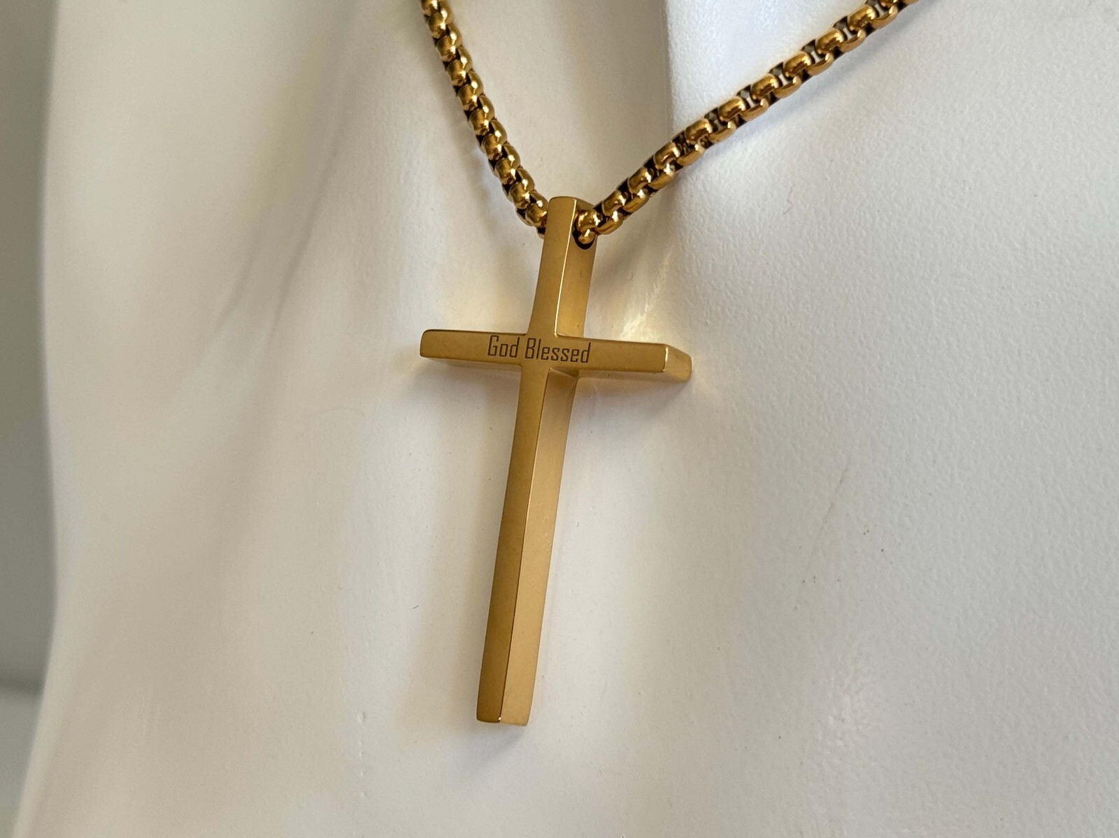 Personalized Engraved Cross Necklace Christian Catholic Easter Gift Pendant