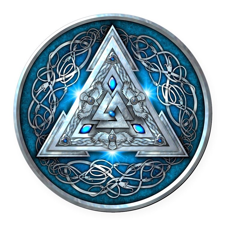 VALKNUT NORSE TRIQUETRA pendant 22″ Sterling 925 Silver necklace Men Women