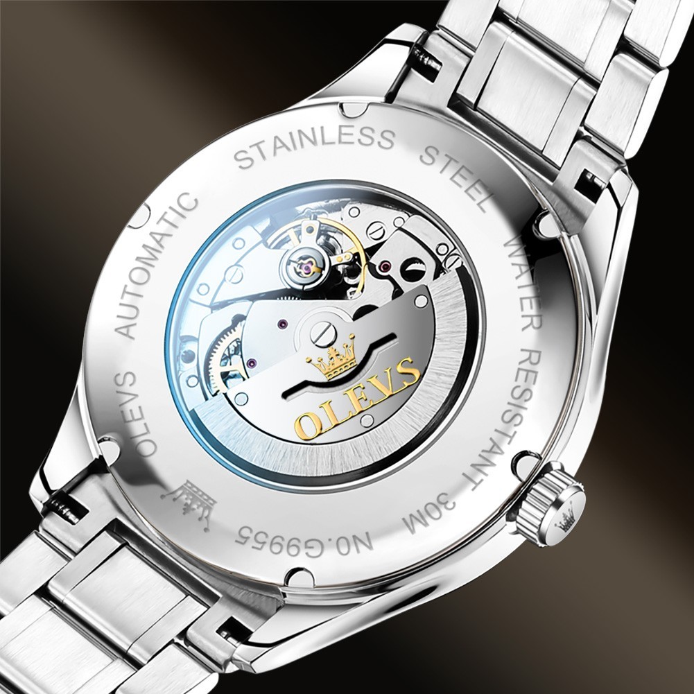 OLEVS 9955 Multi-functiom Date Display Luminous Male Business Mechanical Watch