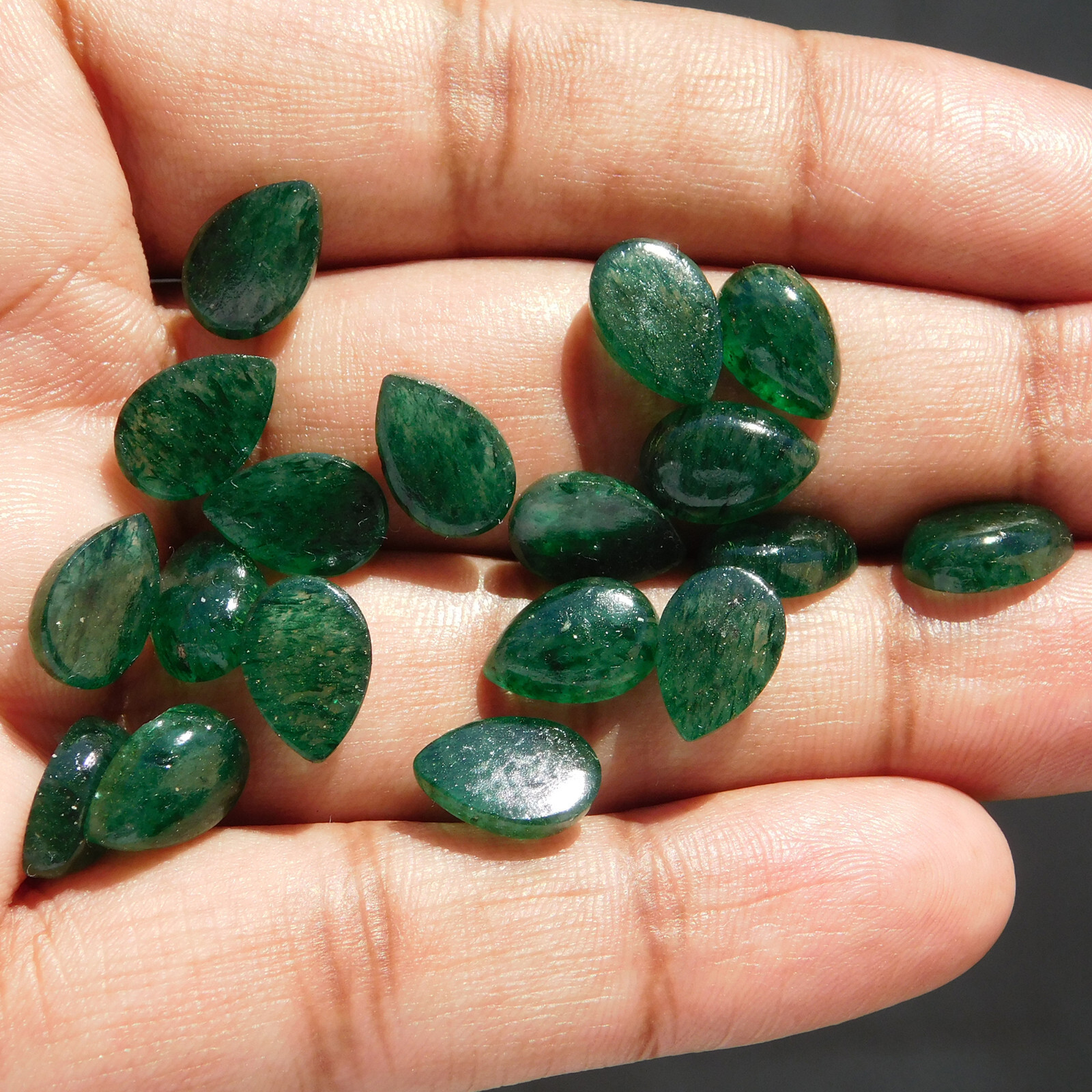 Natural Green Aventurine Pear 3×5 mm to 15×20 mm Cabochon Loose Gemstone Lot