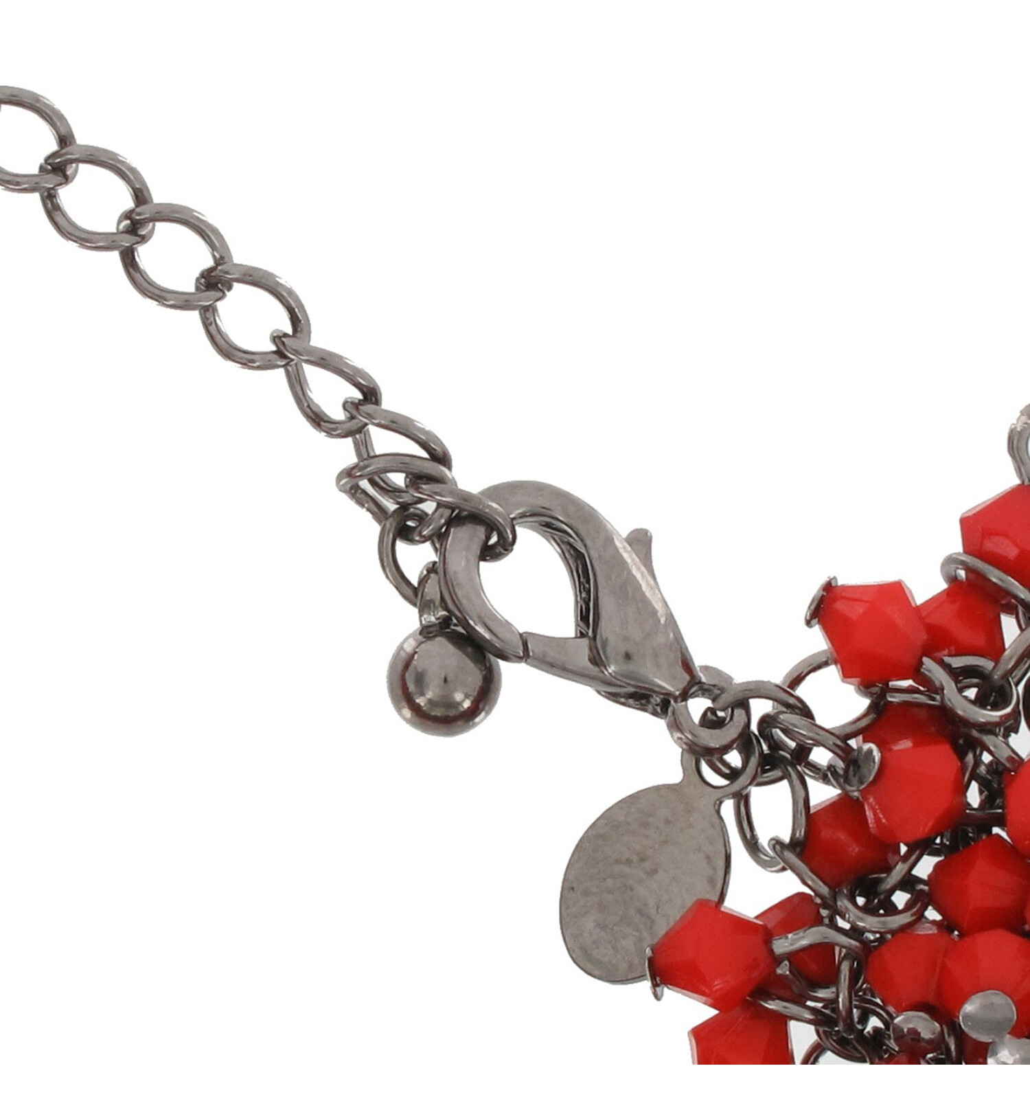 Red Fringe Beaded Dangle Pierced Earring 1/2″ + Bracelet 7- 9″ Adjustable Set