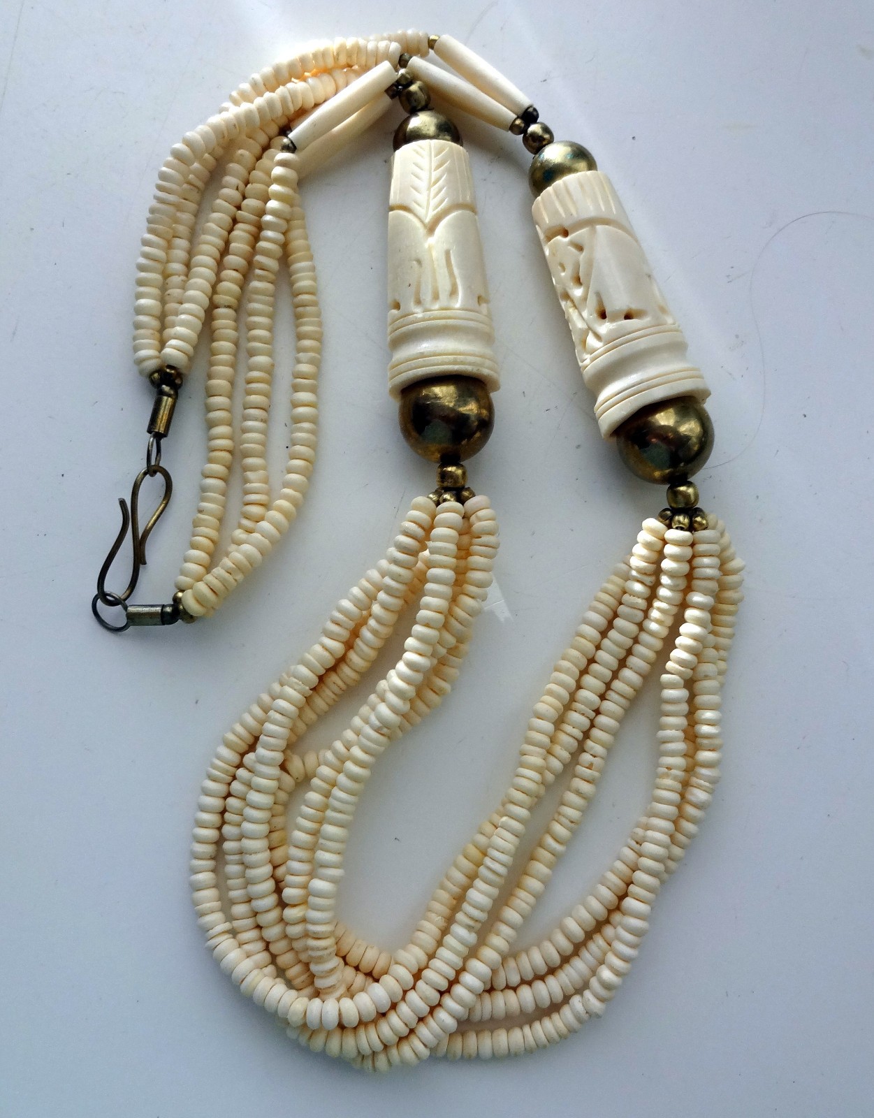 Atq African Berber Taureg Zoo Beads Statement Oval Figural Unisеx Necklace