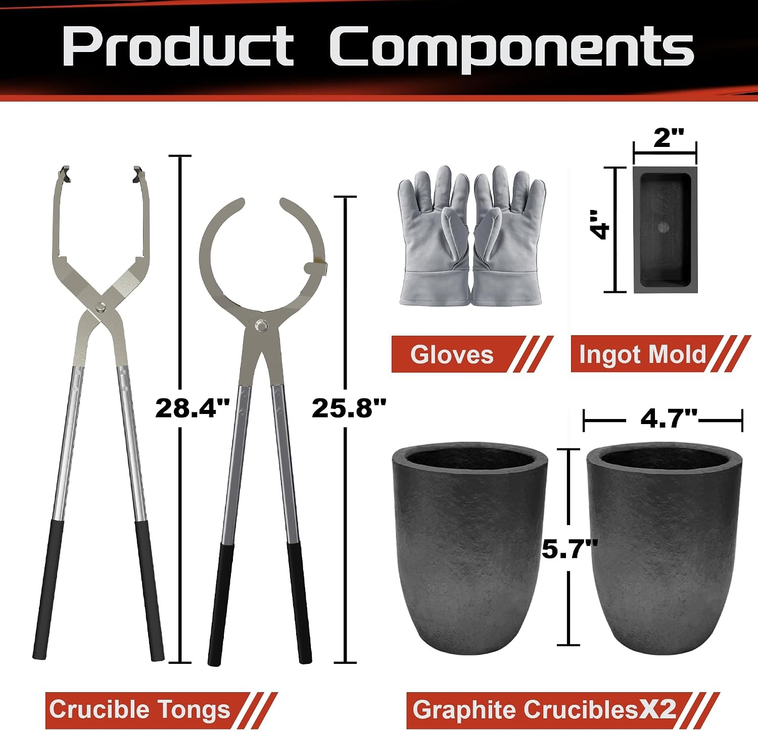 6kg Foundry Crucible Set with Tongs Ingot Mold Gloves