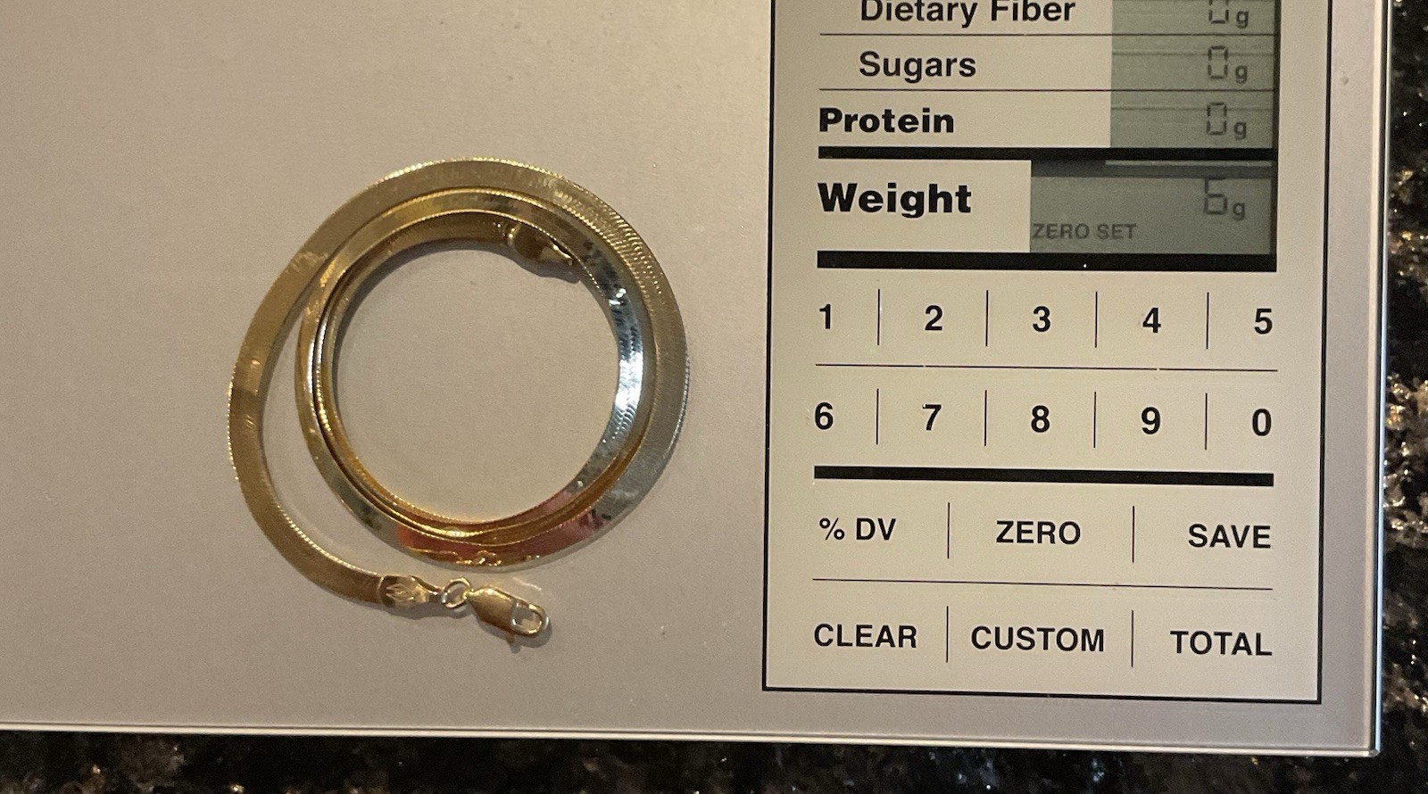 14K Yellow Gold Flat Herringbone Chain Necklace, Lobster Clasp, 4 mm, 18 inch