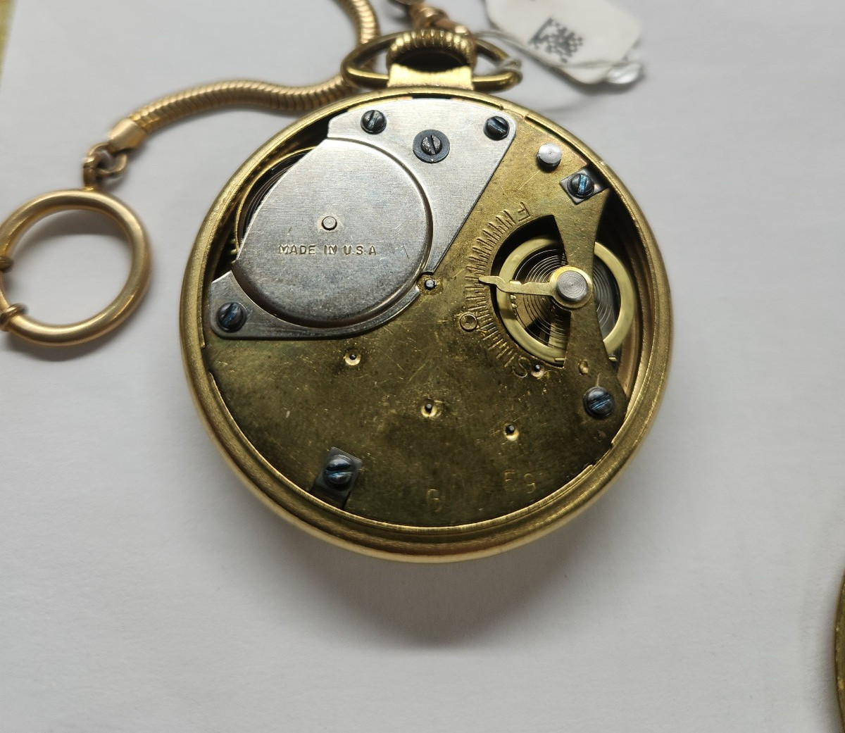 Vintage Westclox Scotty Pocket Watch Made in USA Mechanical Wind Runs w/ Chain