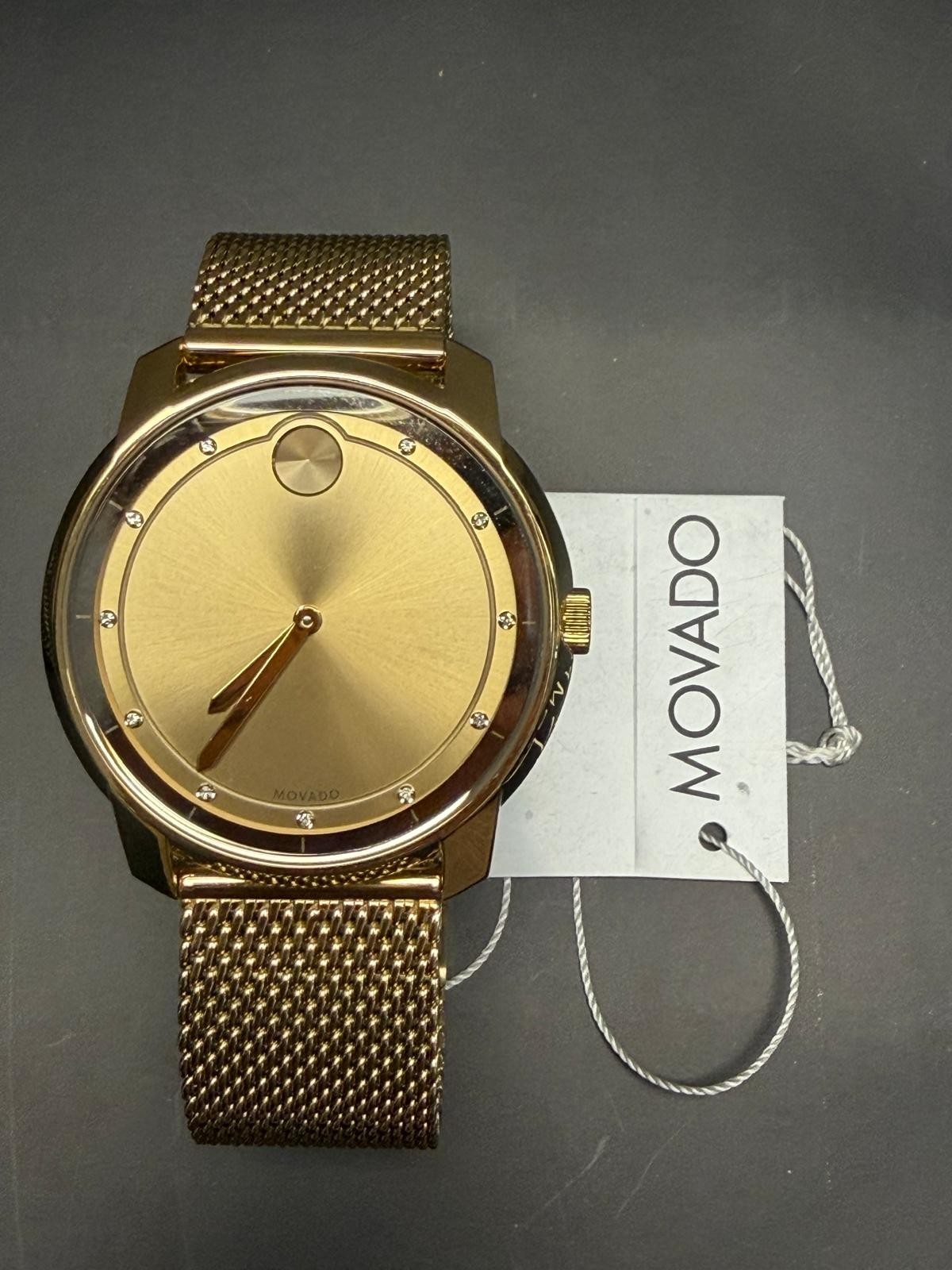 Movado BOLD Men’s Gold Stainless Steel 44mm Swiss Made Watch 3600460