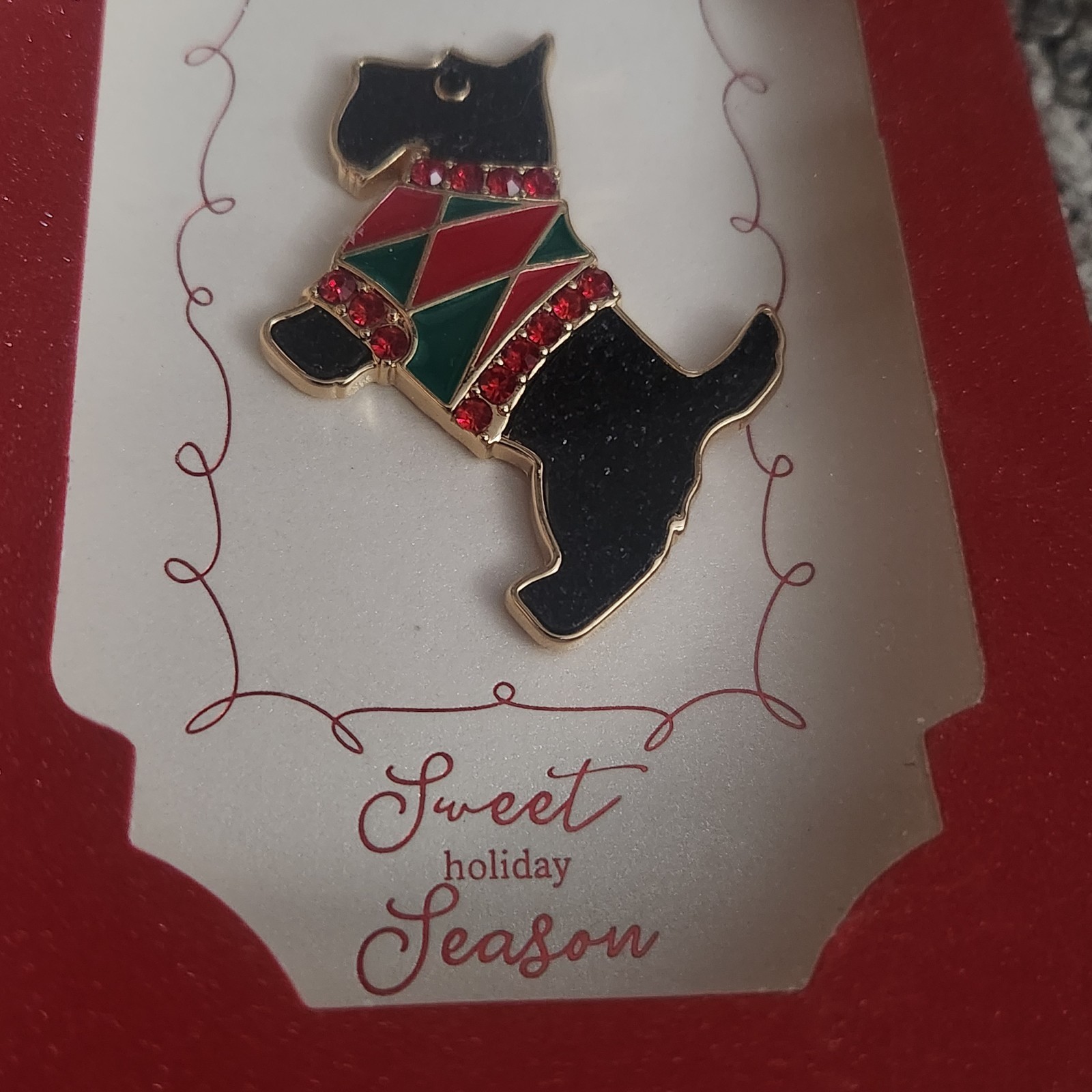 New Holiday Time Christmas Dog Pin