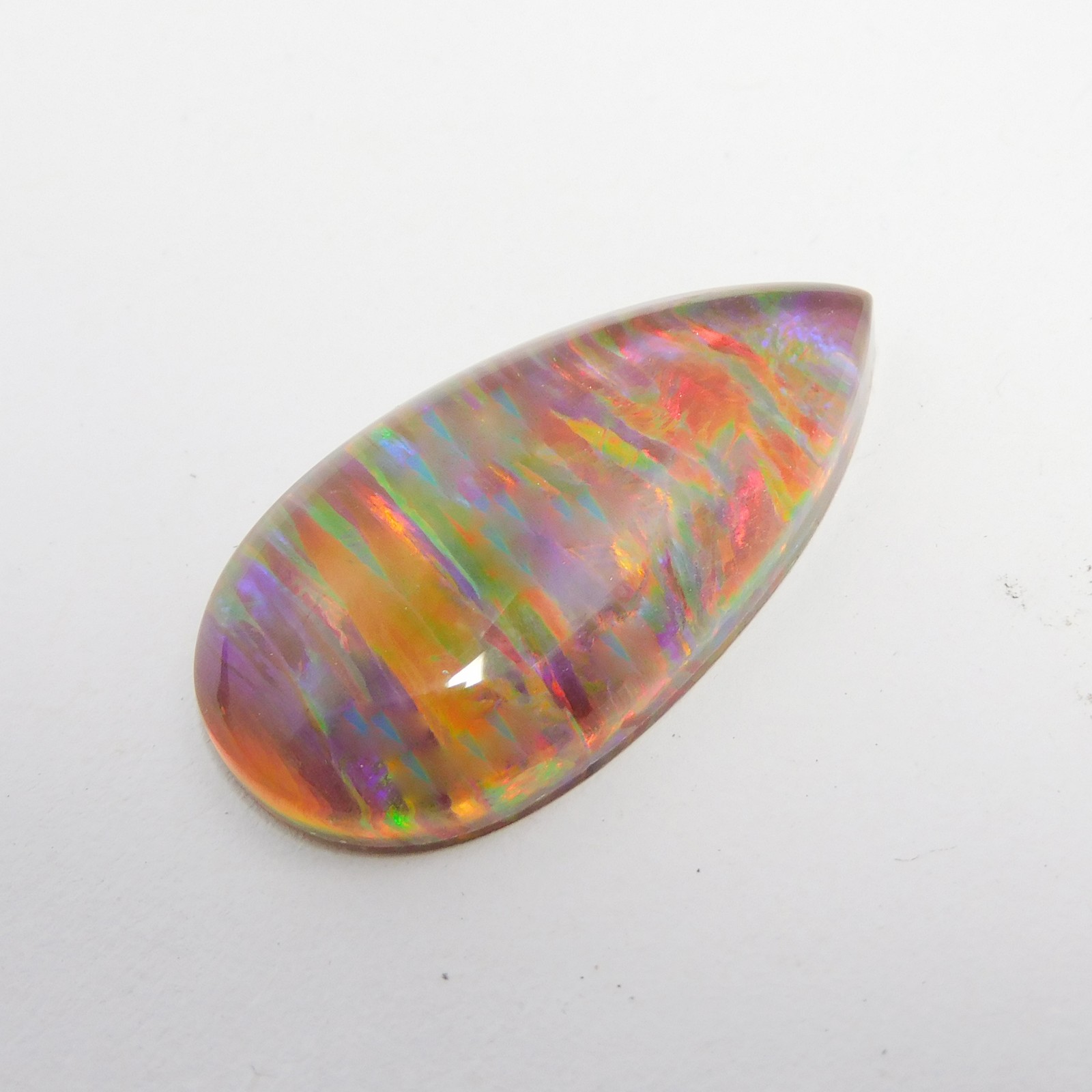 A+ Natural Boulder Fire Opal 12.10 Ct CERTIFIED Pear Cut Loose Gemstone-W
