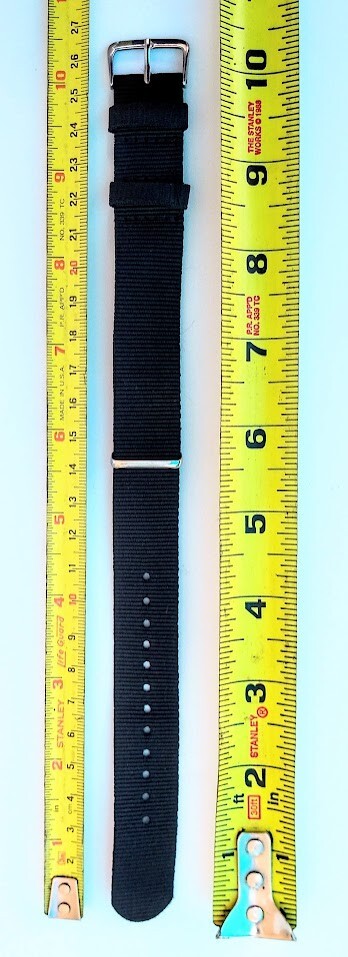 Lot of 275 Black Military Style WRISTWATCH BANDS 20mm-25.5cm New old/stock Bulk