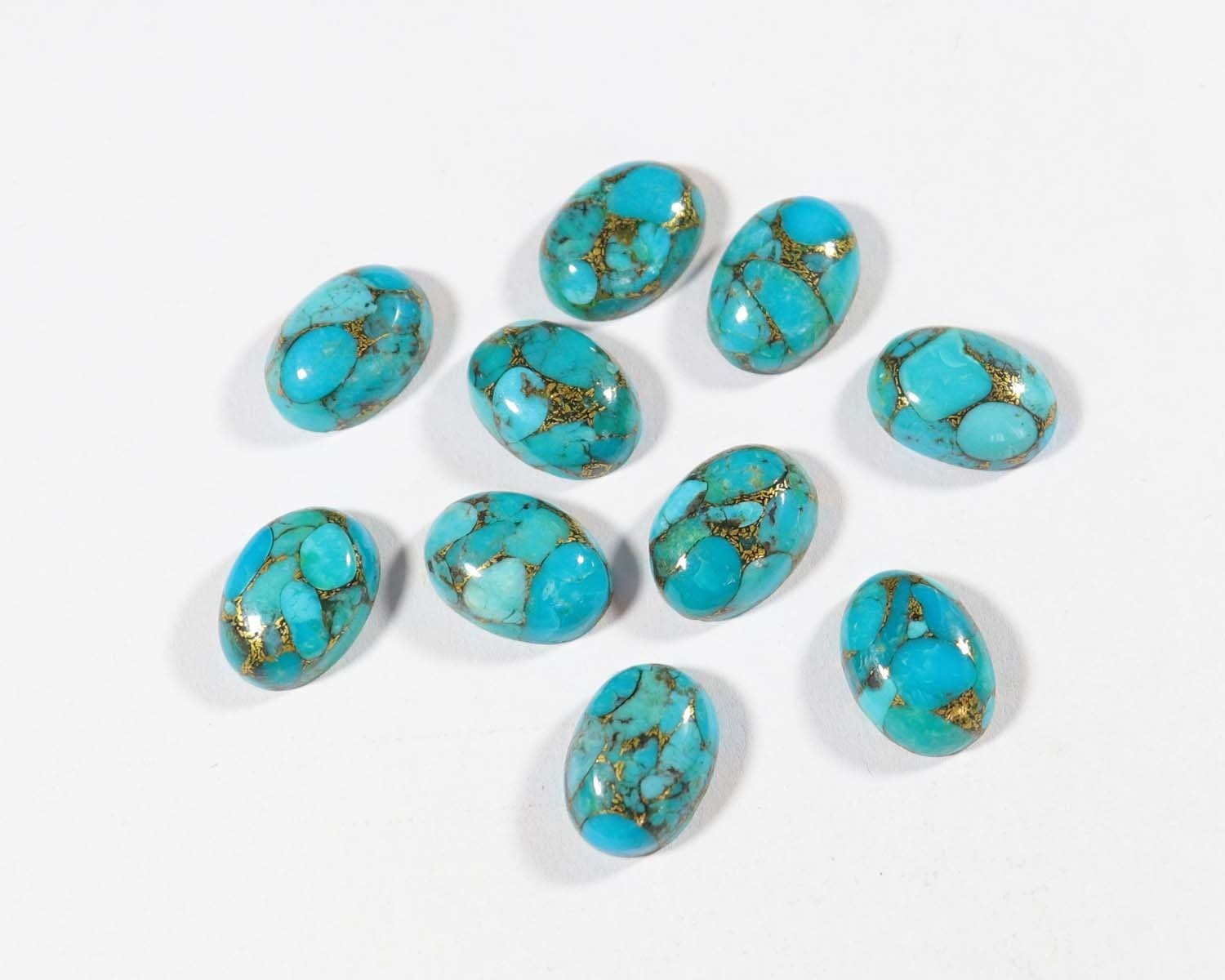 Natural Blue Copper Turquoise Oval Cabochon 5x7mm To 20x25mm Loose Gemstone