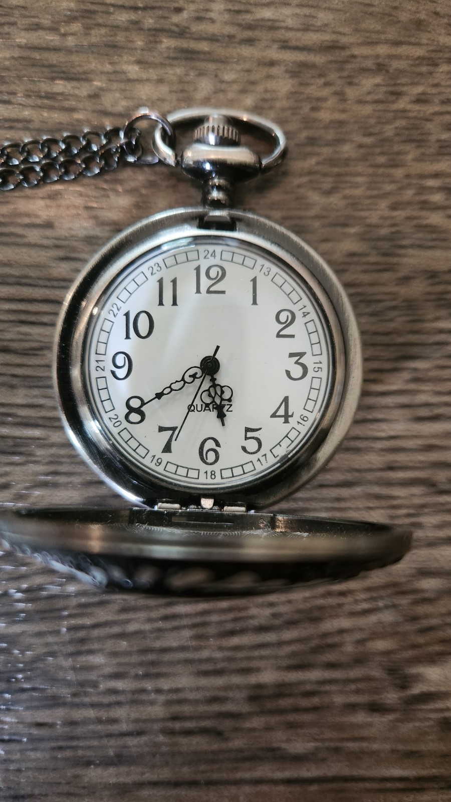 Native American Indian Chief Pocket Watch +Chain Enamel Brass Tone • New Battery