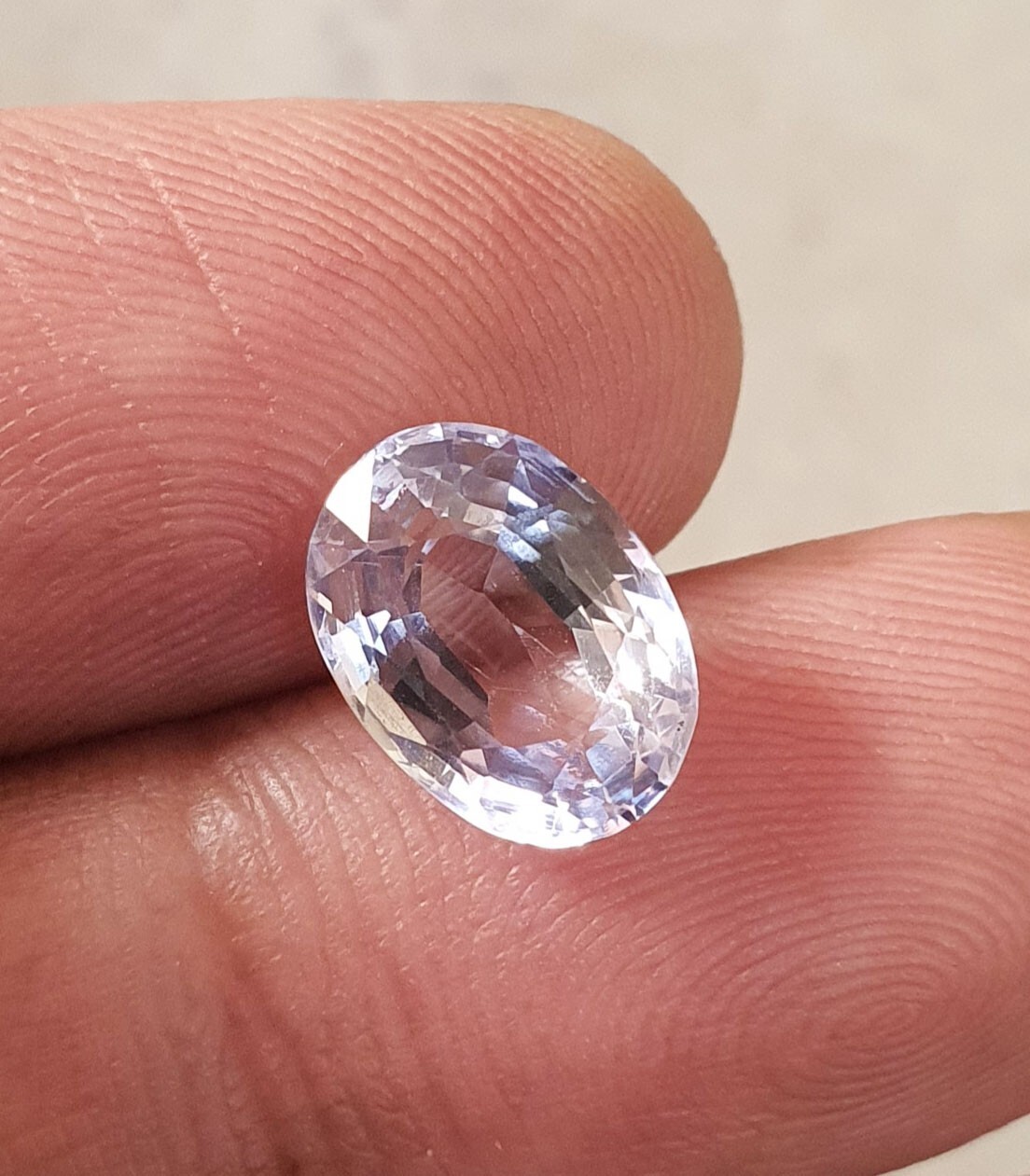 3.94 Ct Flawless Oval Cut Ceylon Cornflower Light Blue Sapphire Lab Grown Gems