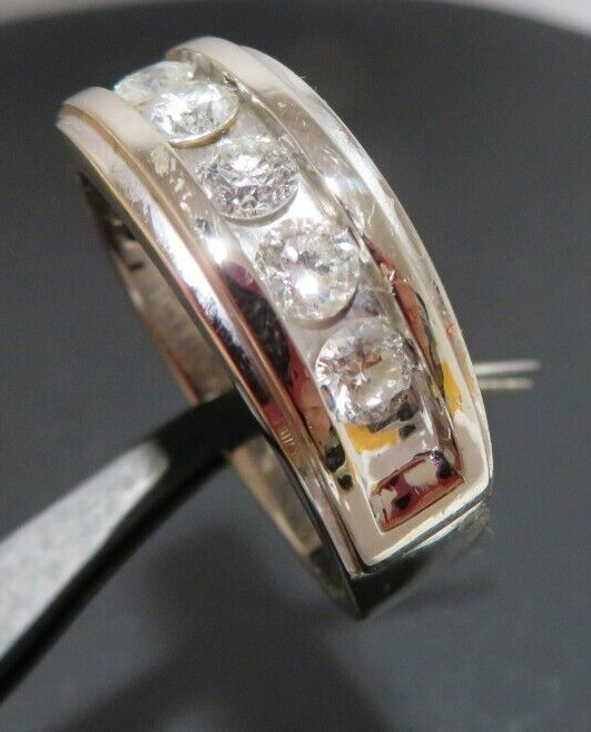 10K WG MEN’S 5-DIAMOND ANNIVERSARY BAND RING 0.70 tcw SZ 11.25 6.00g(G128480)