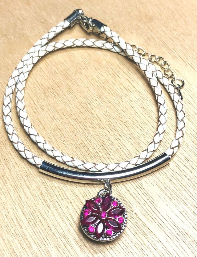 Mini Snap Jewelry Rhinestone Pink Flower fits 12mm Petite Ginger Accessories NEW
