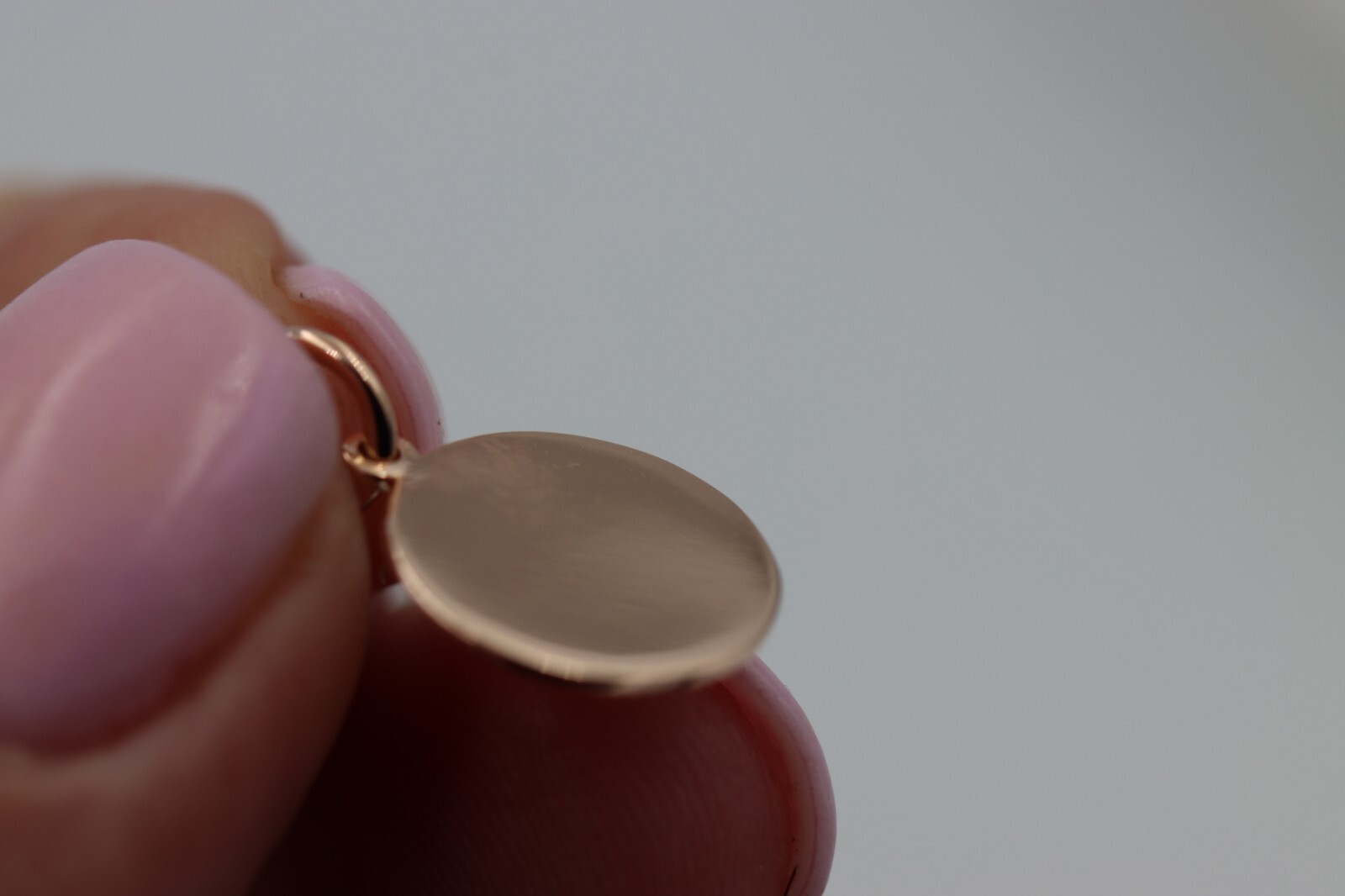 Genuine 9ct 9k Solid Rose Gold 12mm disc round circle pendant – Free Post