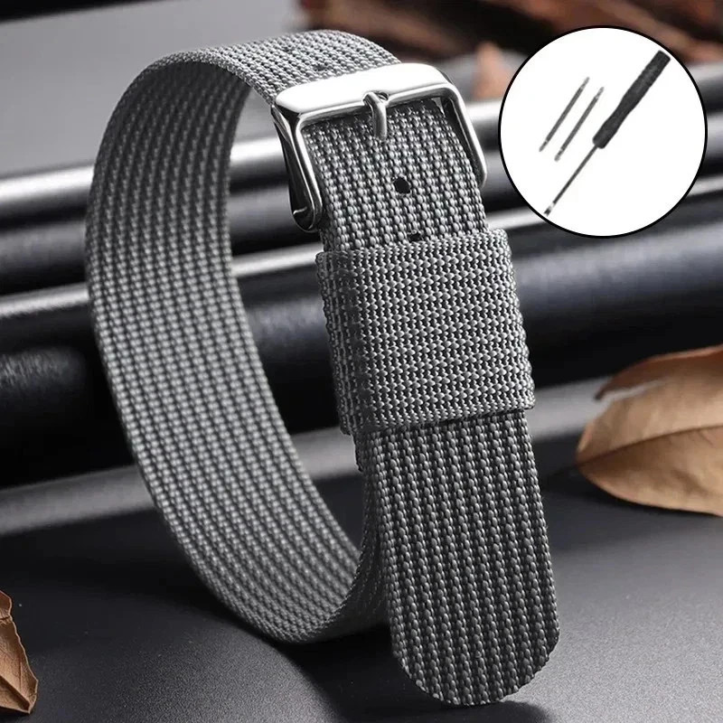 High Quality Nylon Watch Band Canvas Watch Strap Single Pass 18mm 20mm 22mm
