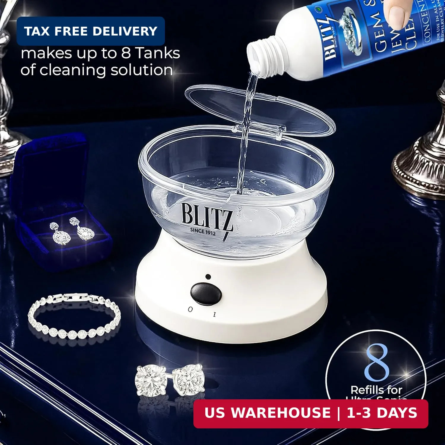 Blitz Gem & Jewelry Cleaner Concentrate. Refill for ultrasonic machines 8oz | Bl