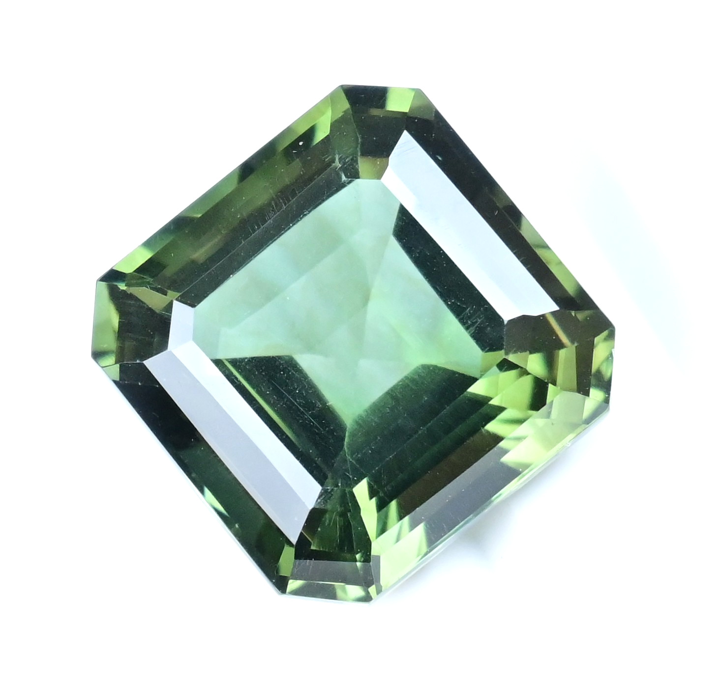 22.65 Ct Natural Greenish Moldavite Octagon Flawless Certified Loose Gemstone