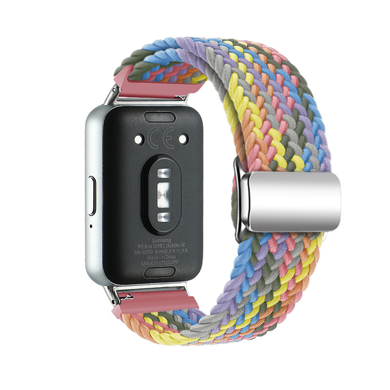 For Samsung Galaxy Fit3 SM-R390 Sports Magnetic Braided Nylon Strap Watch Band