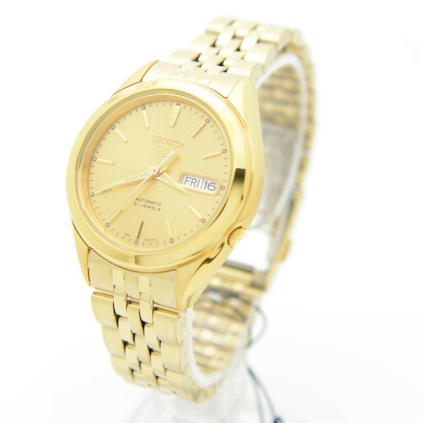 Seiko 5 SNKL28K1 Automatic Gold Tone Stainless Steel Analog Men’s Casual Watch