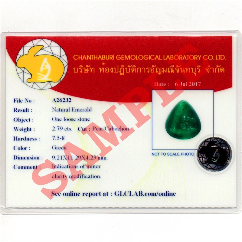 GLC Chanthaburi Gemological Laboratory Brief Report With Photo x10 (service)