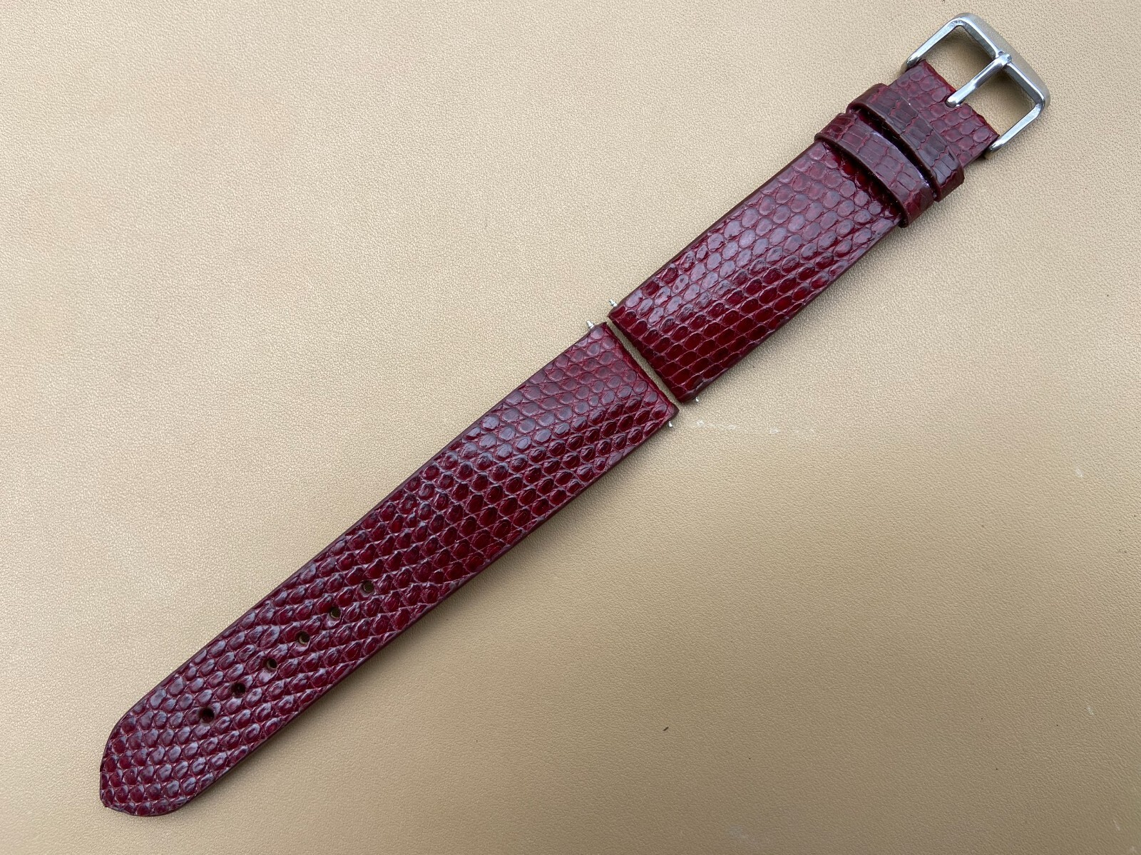 Dark Red Lizard Leather Watch Strap Band 16 17 18mm 19 20mm 21mm 22mm 24mm 26mm.