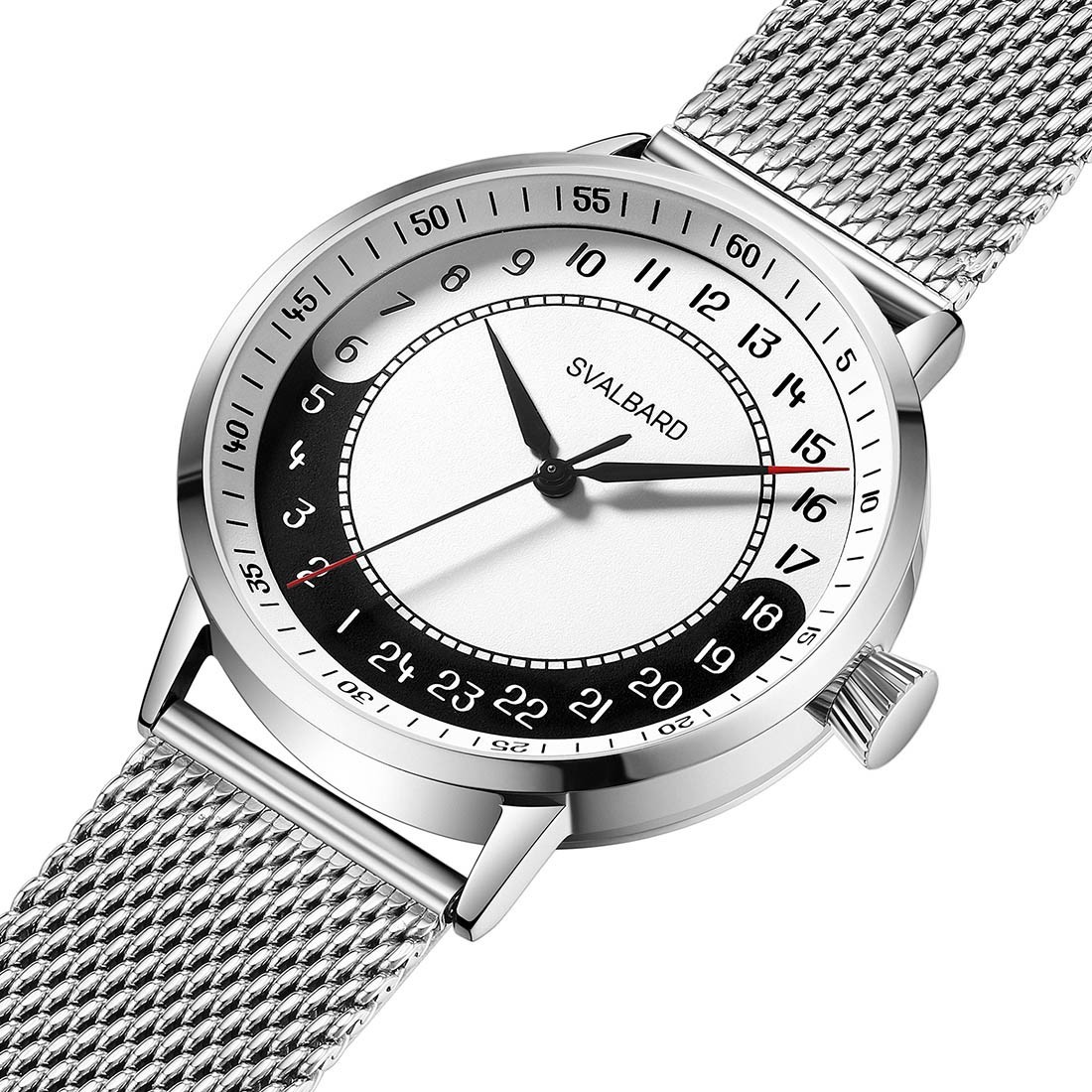 Svalbard YIN YANG 24h Swiss Quartz Steel White Black Men’s Watch