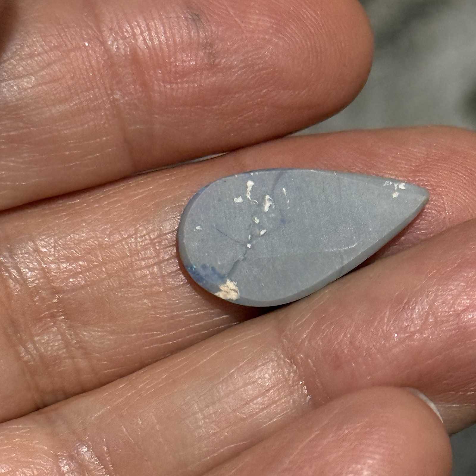 3.3ct 20.9×10.9×2.2mm Australian Lightning Ridge Black Opal Drop Cabochon Gem