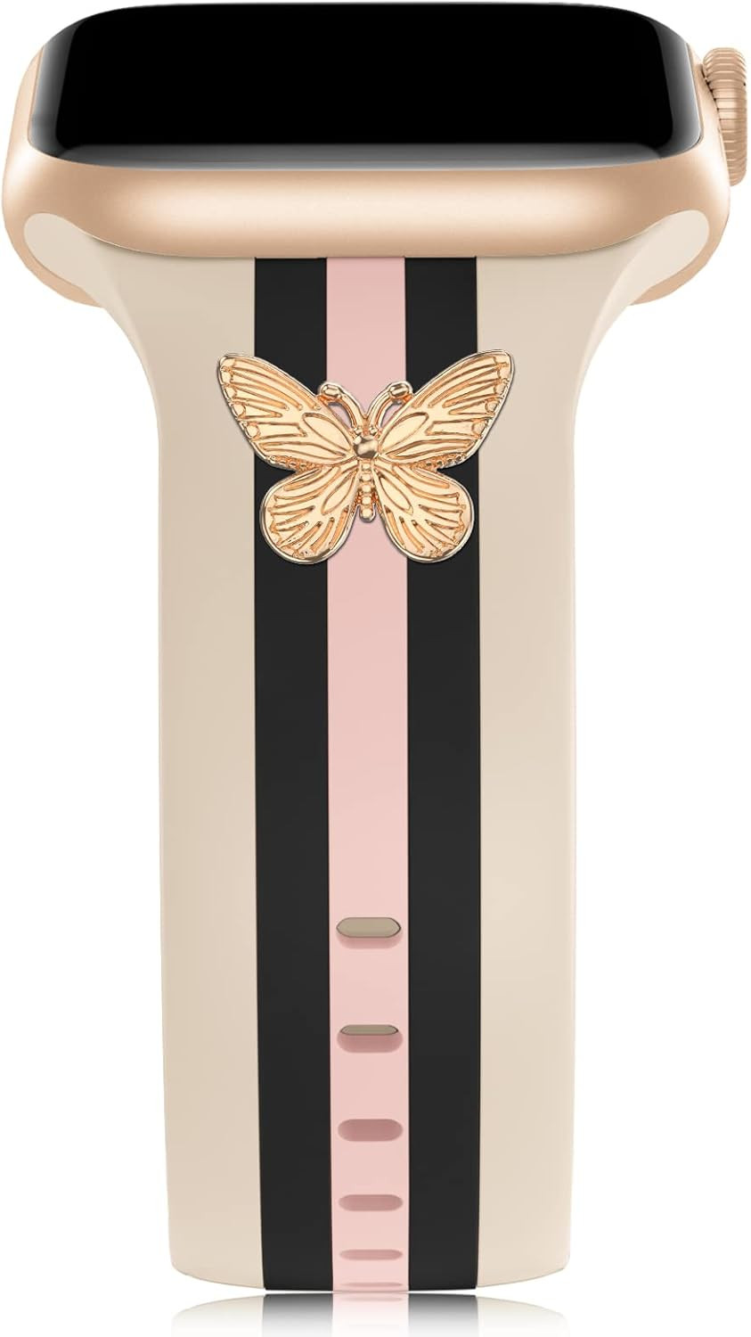 Designer Band with Charms Decor Compatible with Apple Watch Band 38mm 40mm 41mm