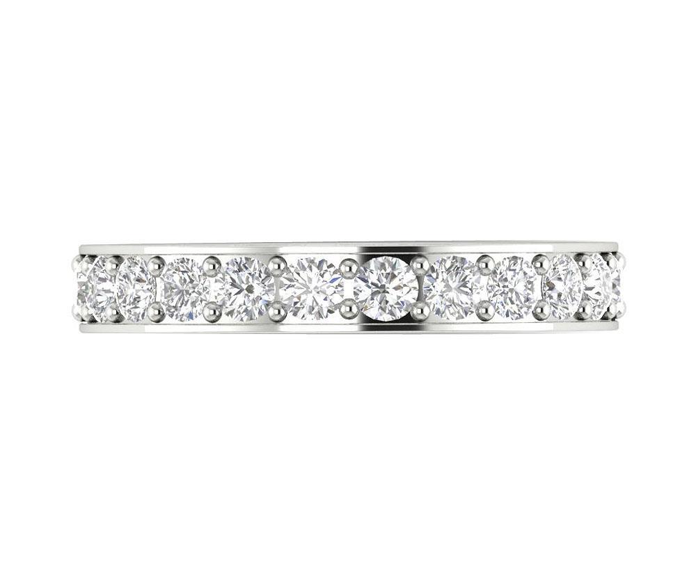 Engagement Ring Band 1.00Ct Round Diamond 14Kt Solid White Gold Prong Set 3.60MM