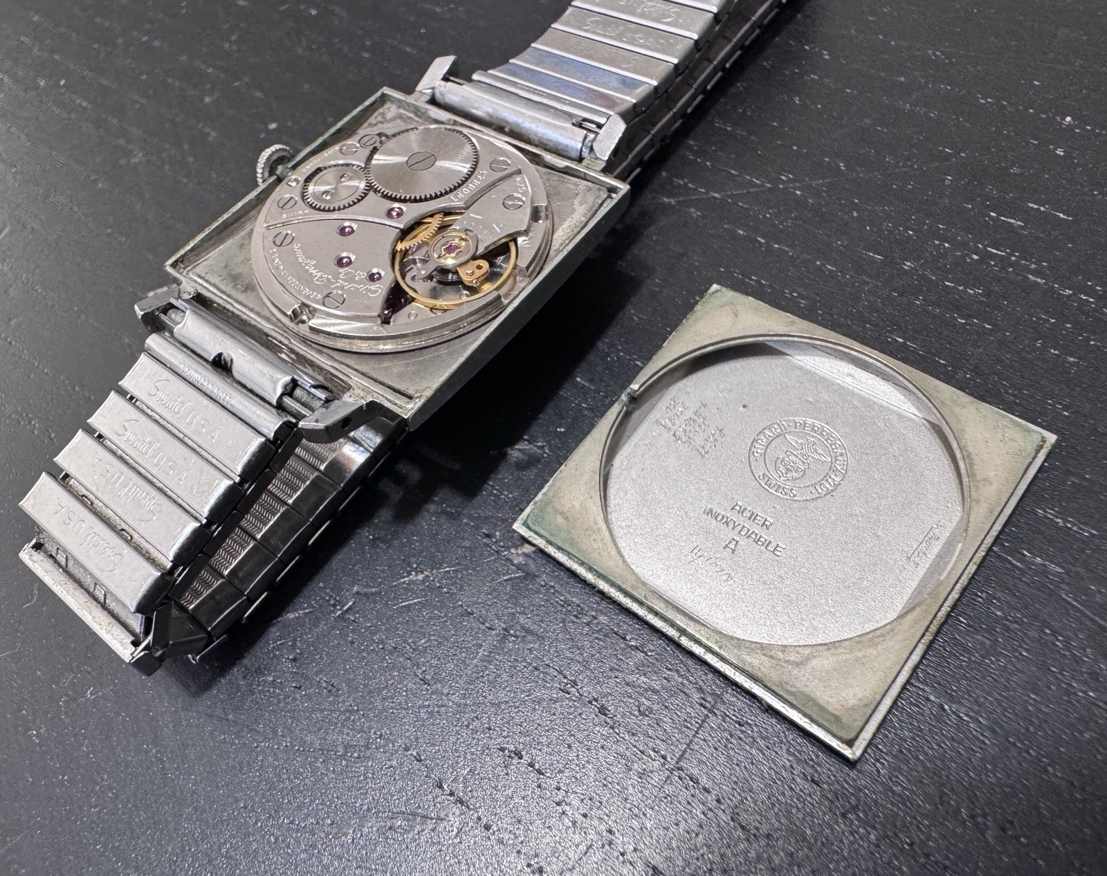 Vintage Girard-Perregaux Manual Wind Square Swiss Watch Runs As-Is
