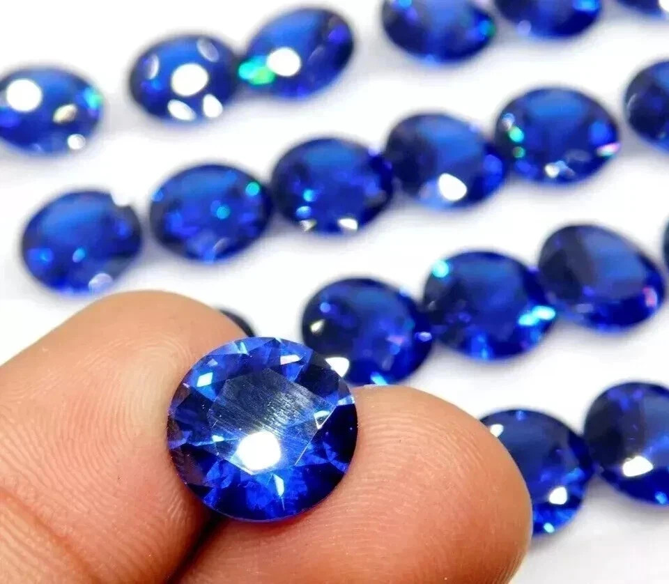 Natural 52 Pcs blue Zircon Round Cut 4 mm Cambodian Certified Gemstone Lot+ Gift
