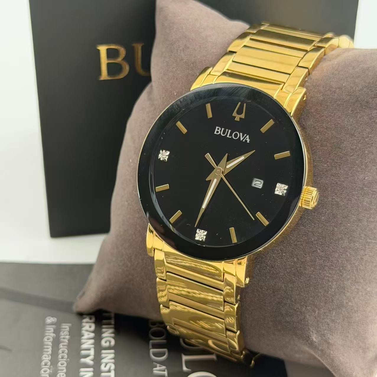 New Bulova Futuro Modern 97D116 Men’s Quartz Watch Black Diamond Dial 42mm