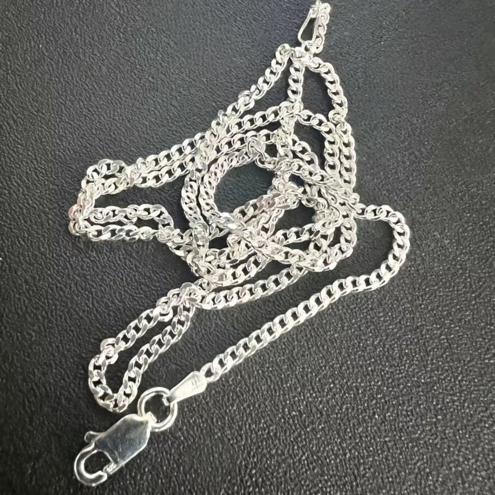 925 Sterling Silver Curb Chain Necklace 2mm Italy 16-30in Pendant Chain