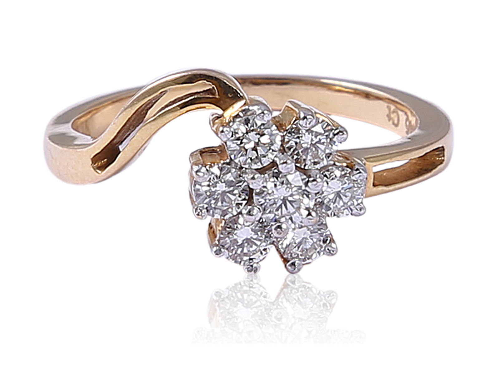 0.44 Cts Round Brilliant Cut Diamonds Anniversary Ring In Fine Hallmark 18K Gold