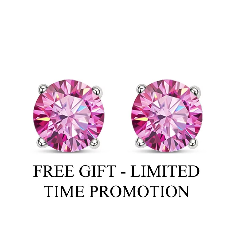 RARE 20 Ct Treated Pear Cut Certified Pink Diamond Pendant, FREE Matching Studs.