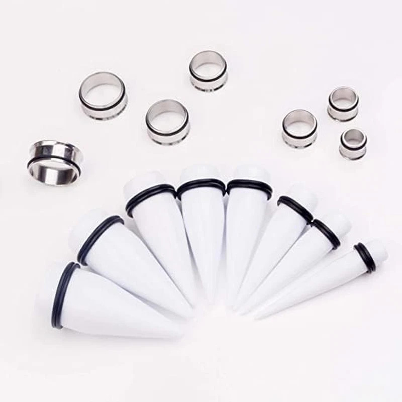 32Pcs 00G – 24mm Big Gauges Ear Stretching Kit Acrylic Tapers Surgical Steel …