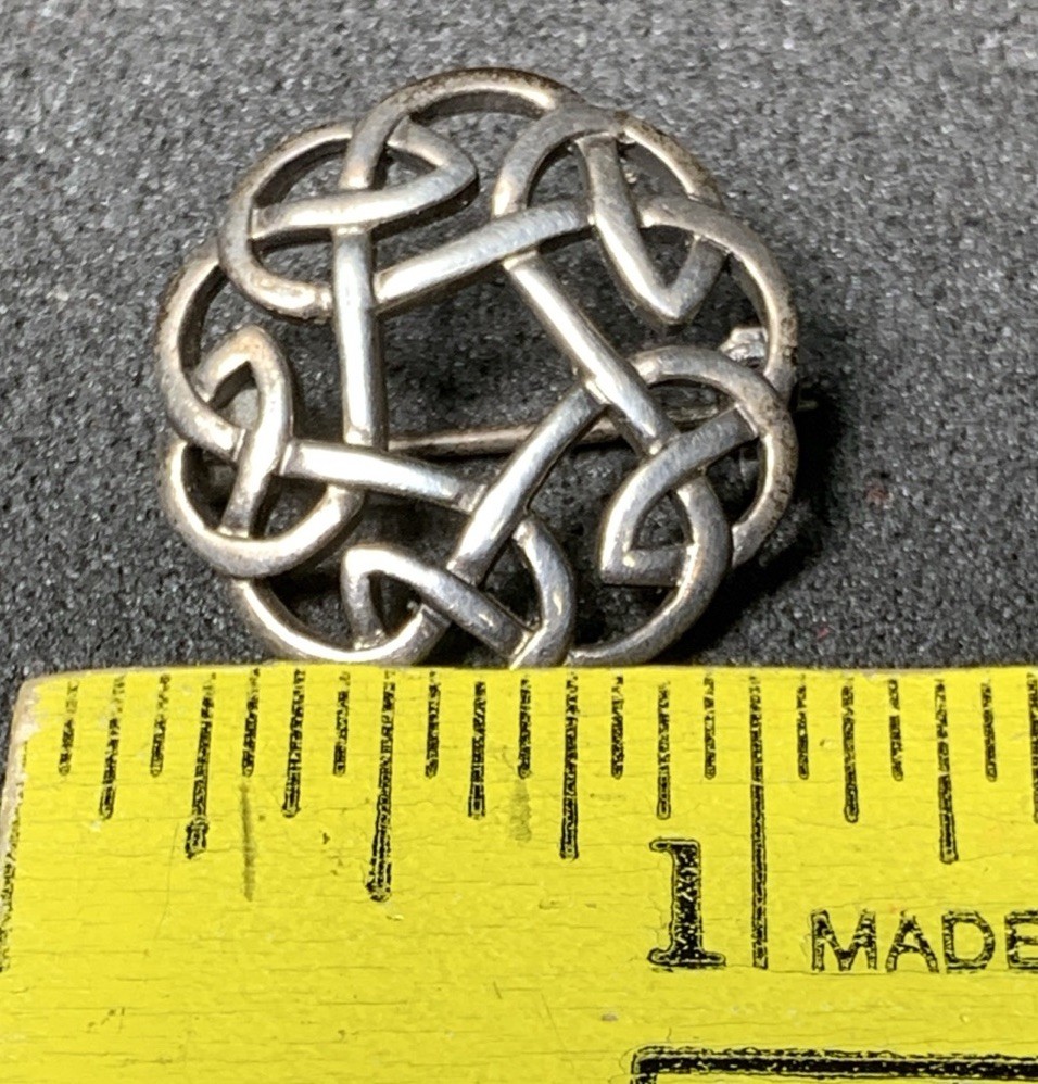 Peter Stone Celtic Knot Brooch, Sterling Silver(925),Signed “PSCL 925”, Vintage!