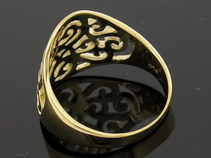 R089 Genuine 9ct 9K Solid Gold Filigree Scroll 16mm WIDE Dress Ring in your size