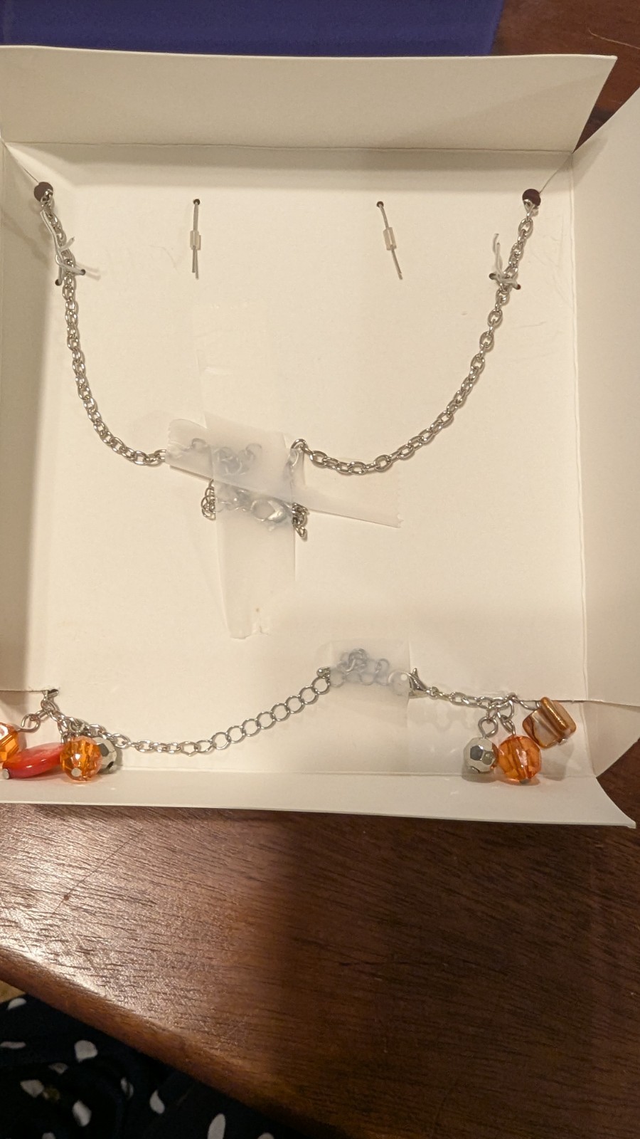 Jaclyn Smith Boxed Jewlrey 3 pc set Blue, Teal and Orange New