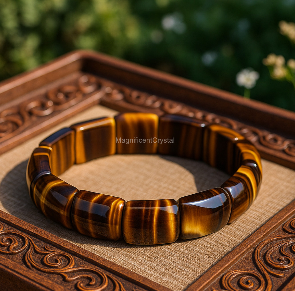 Tiger Eye Bracelet Bangle Stone Bead Crystal Women Men Women Stretch Jewelry