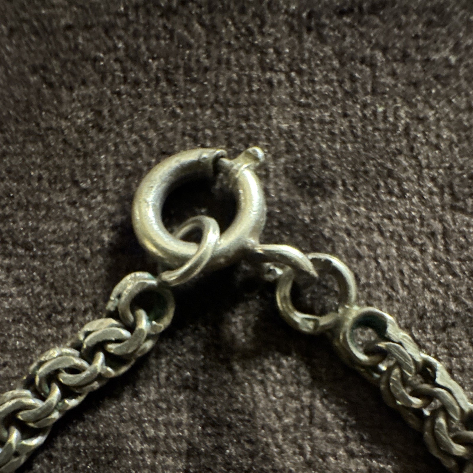 Antique Victorian Silver Double Rolo Belcher Chain Necklace 27.5 Bolt Ring