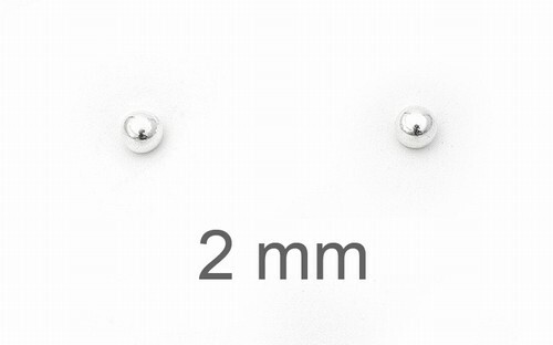 Round Ball Stud Earrings 925 Sterling Silver 2mm 3mm 4mm 10 Pairs Wholesale Lot