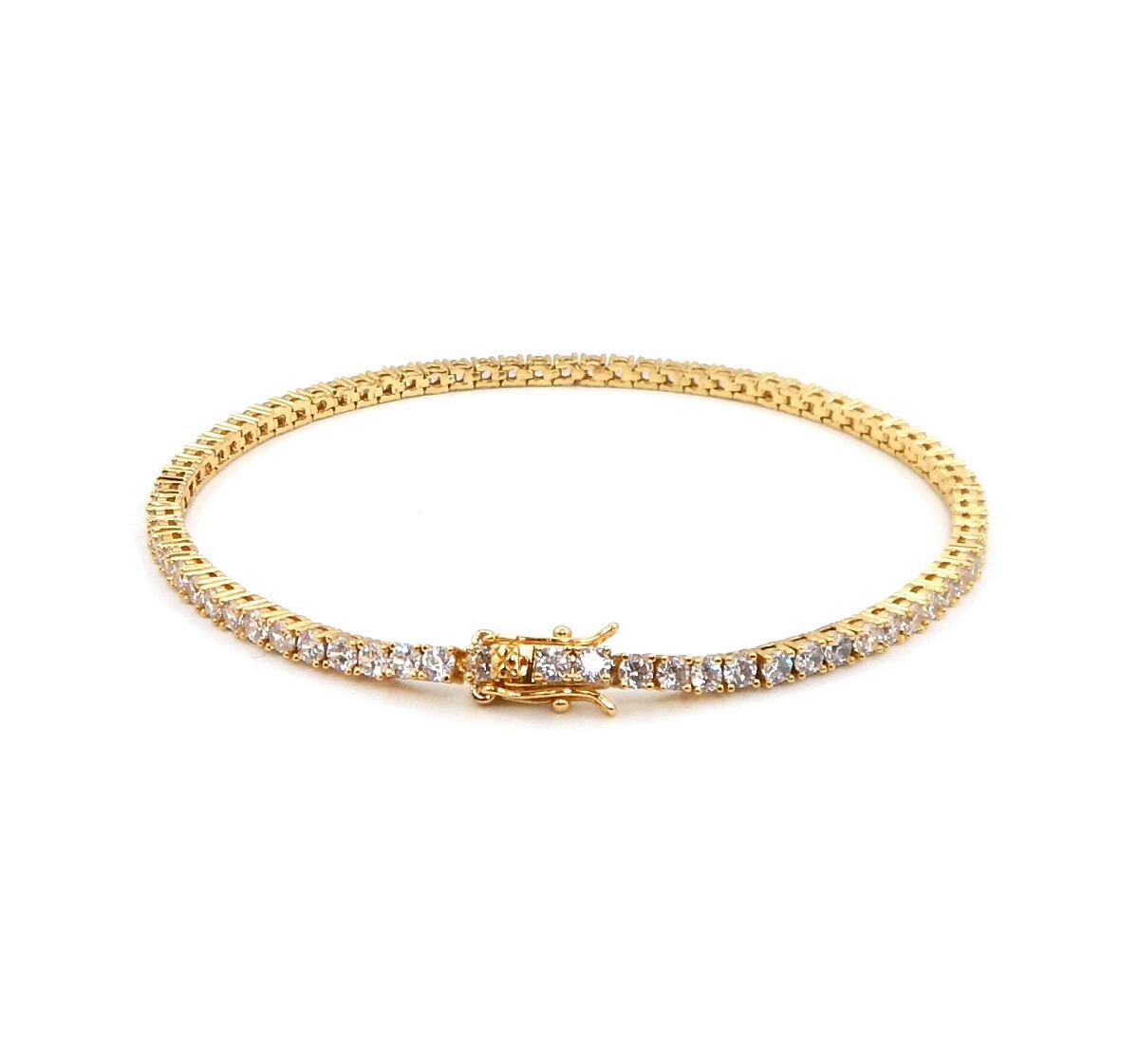 3mm 12″ Tennis Chain Anklet Cubic Zirconia Ankle Bracelet 14k Gold Plated.