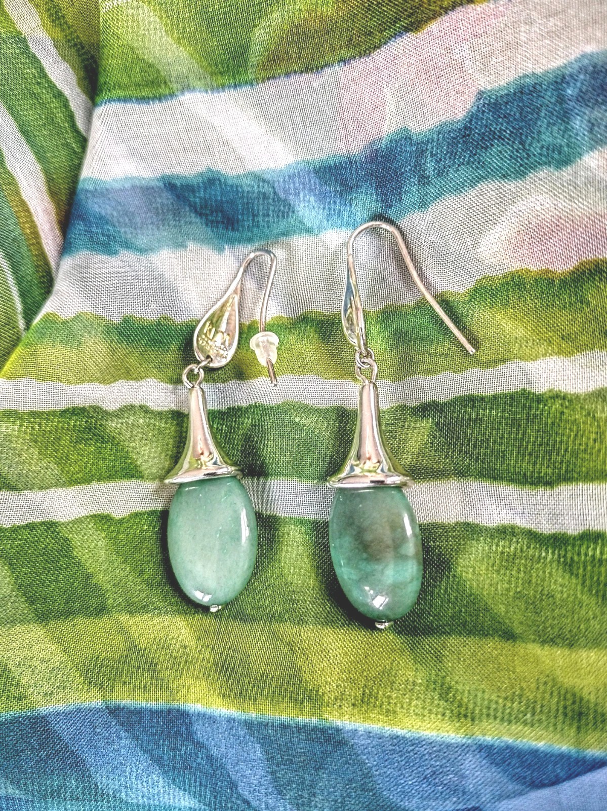 RLM Robert Lee Morris Sterling Turquoise Dangle Earrings 2″ 10g Hook or LeveBack