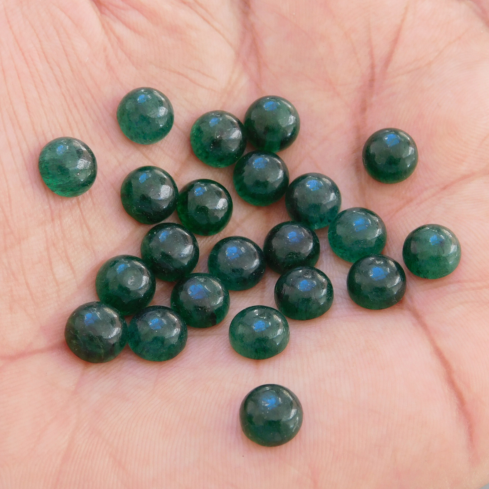 Natural Green Aventurine Round 3 mm to 20 mm Cabochon Loose Gemstone Lot